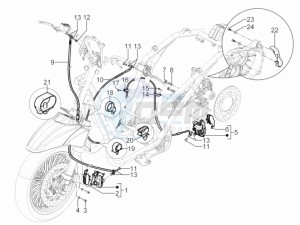 Beverly 300 RST 4T 4V ie E3 drawing Brakes pipes - Calipers