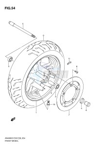 AN400 (E3-E28) Burgman drawing FRONT WHEEL