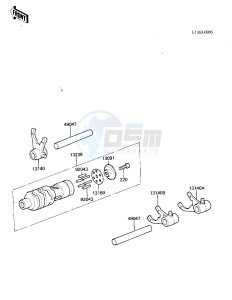 KX 125 A [KX125] (A7) [KX125] drawing GEAR CHANGE DRUM & FORKS -- 81 A7- -