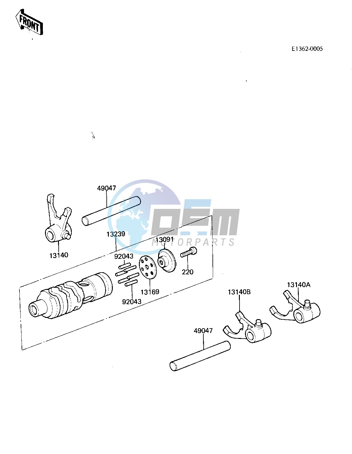 GEAR CHANGE DRUM & FORKS -- 81 A7- -