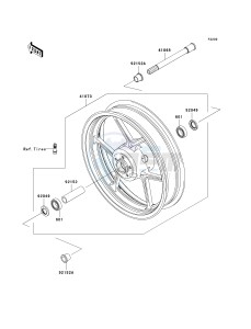 ZR 750 K [Z750S] (K1) K1 drawing FRONT WHEEL