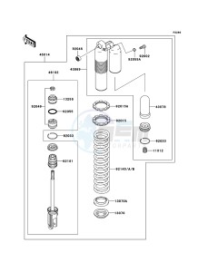 KX250 KX250R8F EU drawing Shock Absorber(s)