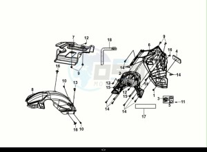 ORBIT III 50 (XE05W2-EU) (E5) (M1) drawing REAR FENDER - REAR INNER FENDER