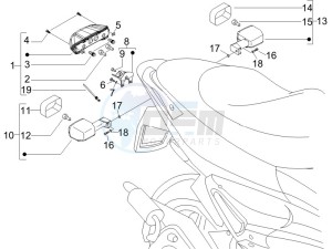 Runner 125 VX 4t e3 (UK) UK drawing Tail light - Turn signal lamps