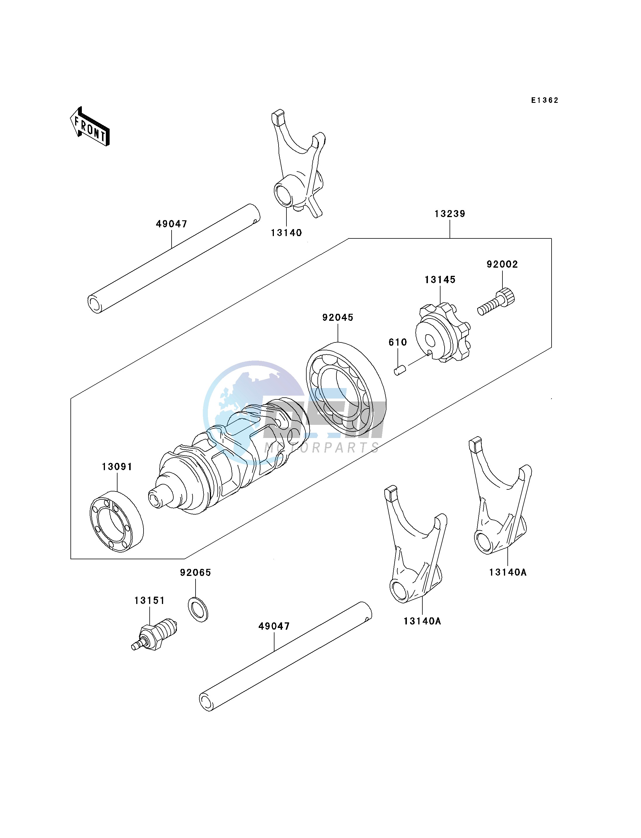 GEAR CHANGE DRUM_SHIFT FORK-- S- -