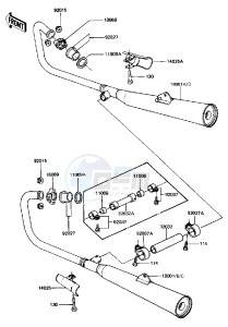 KZ 440 D [LTD BELT] (D2-D5) [LTD BELT] drawing MUFFLERS -- 81-83 D2_D3_D4_D5- -