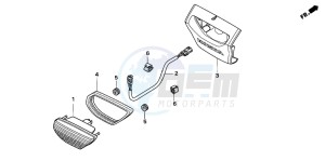 TRX250TE FOURTRAX ES drawing TAILLIGHT