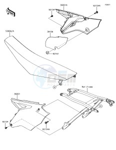 KX450F KX450HJF EU drawing Side Covers