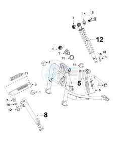 DJANGO 125 EVASION drawing REAR SHOCK AND STAND