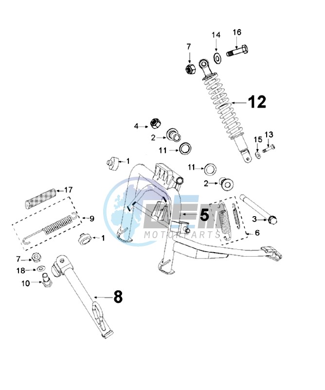 REAR SHOCK AND STAND