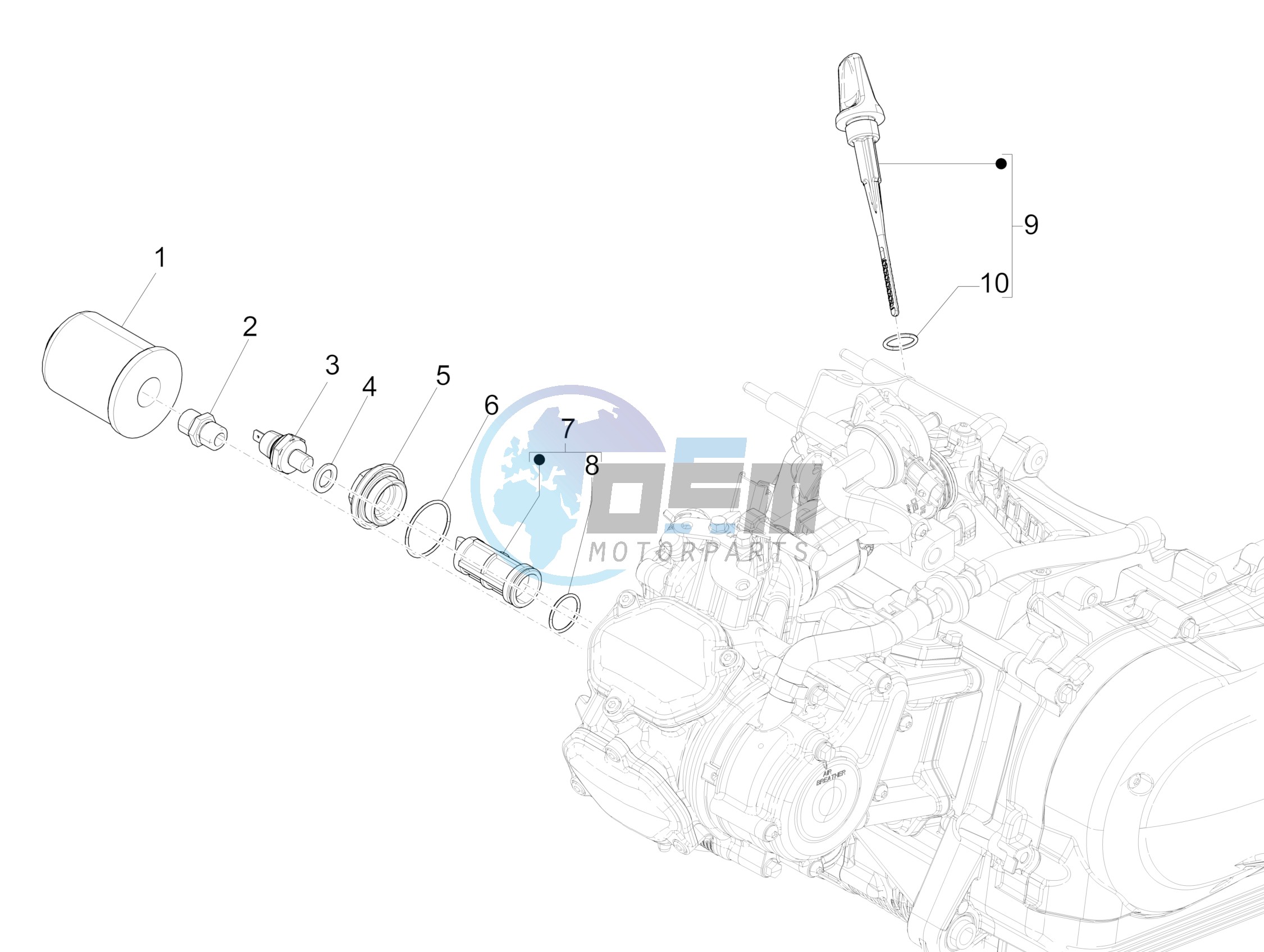 Flywheel magneto cover - Oil filter