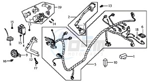 JET ONE 50 drawing WIRING HARNASS - IGNITION LOCK - CDI UNIT