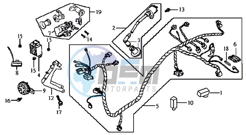 WIRING HARNASS - IGNITION LOCK - CDI UNIT