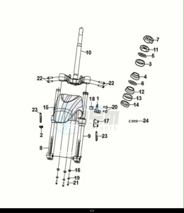 SYMPHONY S 125 (XF12W1-EU) (E5) (M1) drawing STEERING STEM - FRONT CUSHION