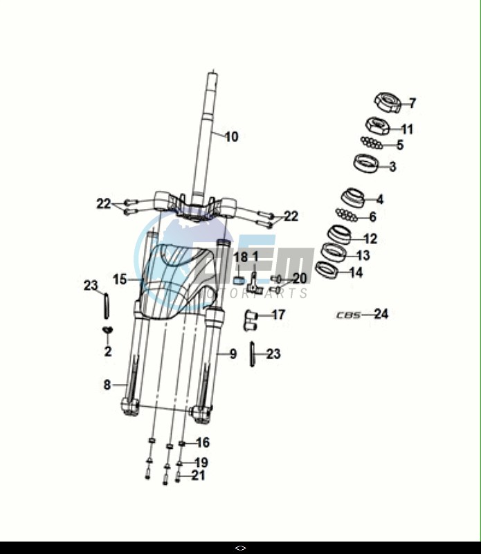 STEERING STEM - FRONT CUSHION