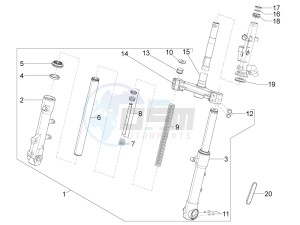 TYPHOON 125 4T 2V E3 (APAC) drawing Fork/steering tube - Steering bearing unit