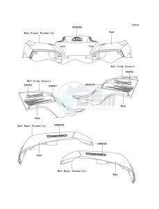 KVF 650 D ([BRUTE FORCE 650 4X4] (D6F-D9F) D7F drawing DECALS-- RED- --- D7F- -