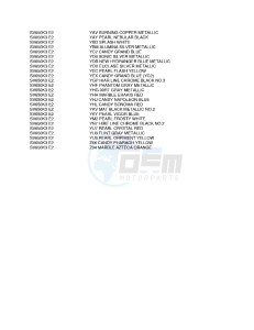 SV650 (E2) drawing * COLOR CHART *