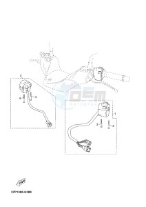 YPR250RA XMAX 250 ABS EVOLIS 250 ABS (1YS7 1YS7 1YS7) drawing HANDLE SWITCH & LEVER