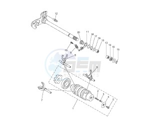 XT X 660 drawing SHIFT CAM AND FORK