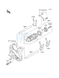 Z750 ZR750LCF UF (UK FA) XX (EU ME A(FRICA) drawing Gear Change Drum/Shift Fork(s)