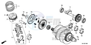 CBR500RF CBR500R UK - (E) drawing CRANKSHAFT/ PI STON