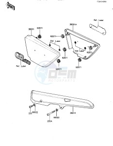 KZ 550 D [GPZ] (D1) [GPZ] drawing SIDE COVERS_CHAIN COVER