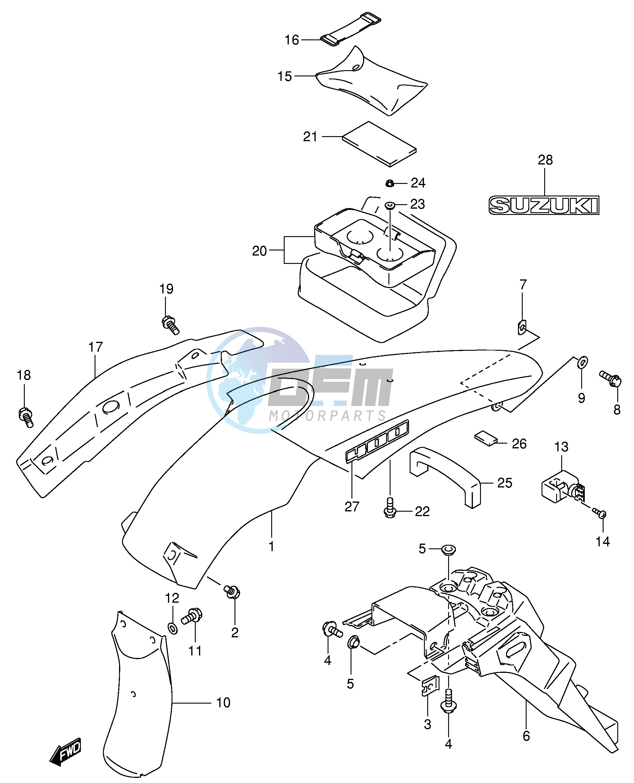 REAR FENDER (DR-Z400E E24)