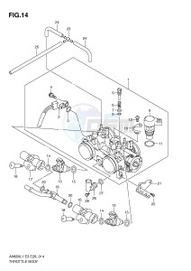 AN650 (E3-E28) Burgman drawing THROTTLE BODY (AN650AL1 E28)