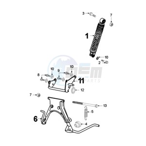 FIGHT LND FR drawing REAR SHOCK AND STAND