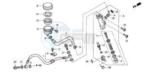 CB1300SA CB1300SUPERBOLD'OR drawing RR. BRAKE MASTER CYLINDER (CB1300/F/F1/S)