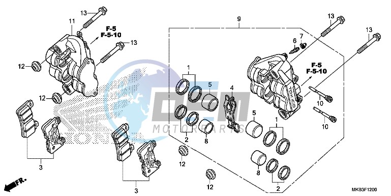 FRONT BRAKE CALIPER (CBR1000RR/ RA)