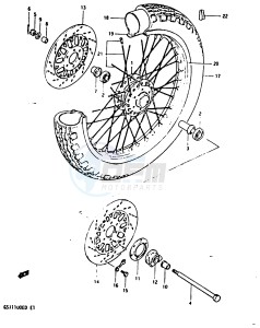 GSX1100 (Z-D) drawing FRONT WHEEL (GSX1100Z D XD)