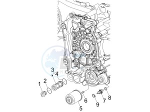 Liberty 150 4t e3 drawing Flywheel magneto cover - Oil filter