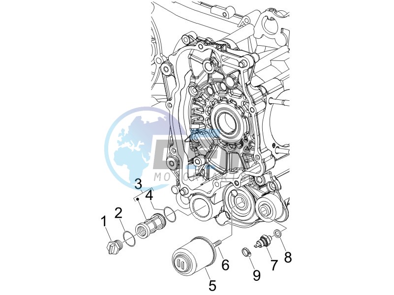 Flywheel magneto cover - Oil filter