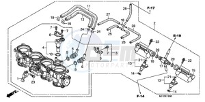 CBR600RA9 France - (F / ABS CMF MME) drawing THROTTLE BODY