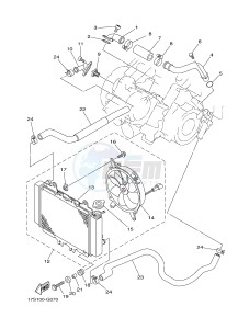 YFM450FWAD YFM45FGPB GRIZZLY 450 EPS (1CTC 1CTD 1CTE) drawing RADIATOR & HOSE