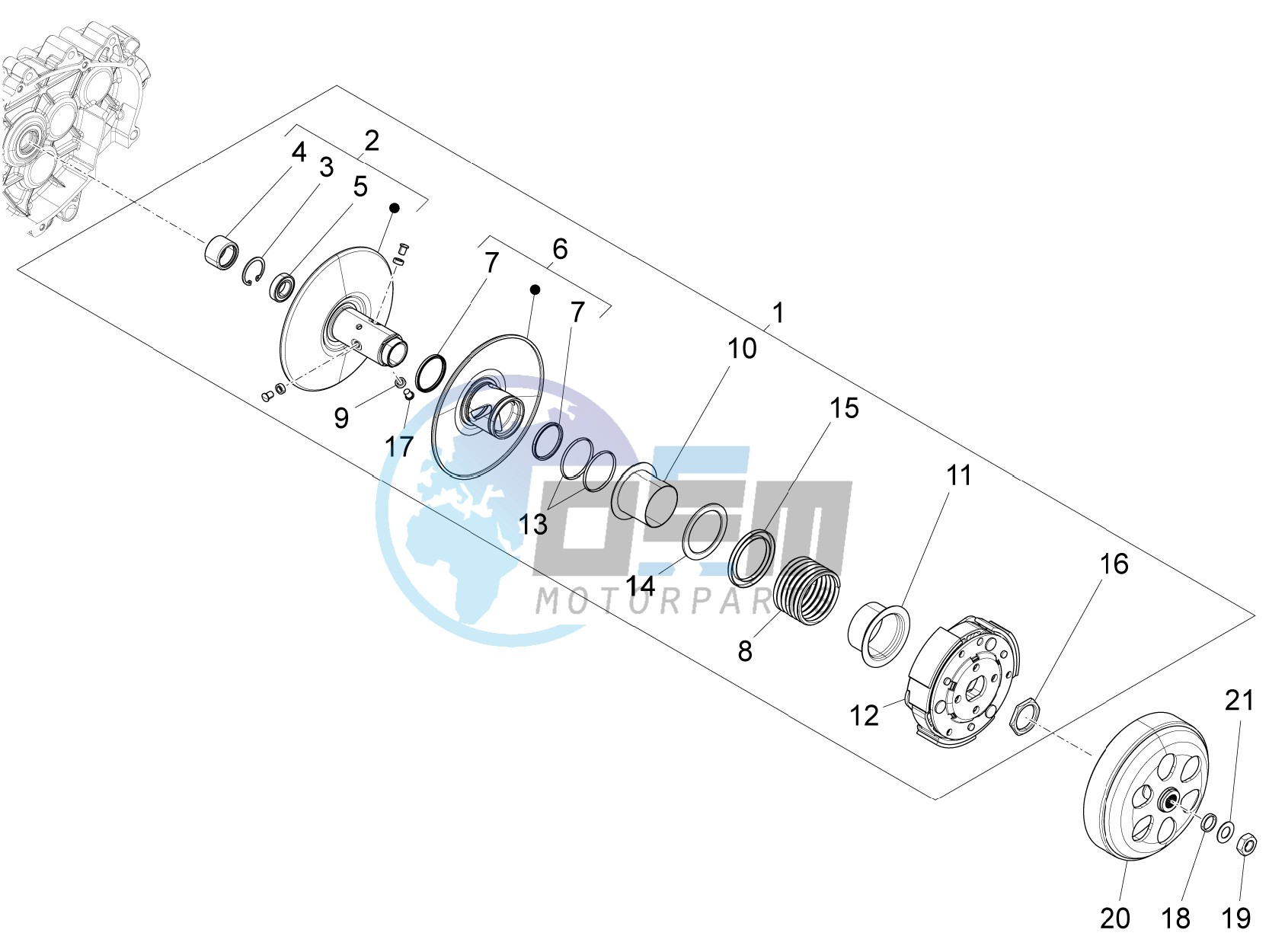 Driven pulley