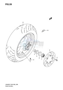 AN400 (E3-E28) Burgman drawing REAR WHEEL (AN400K7 K8 K9 L0)