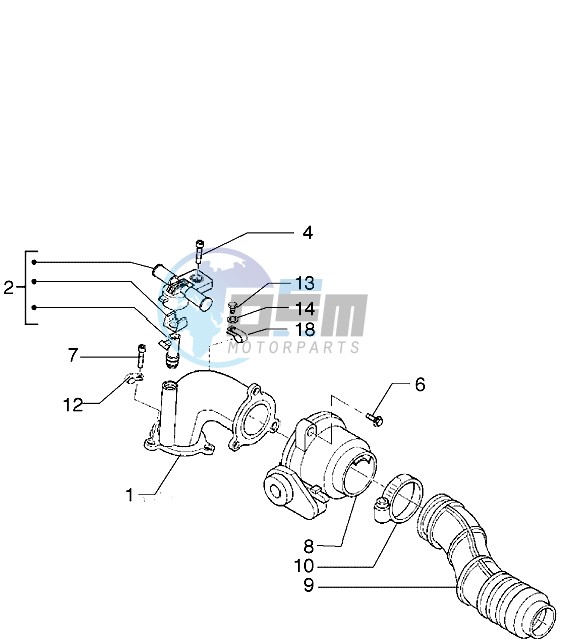 Induction pipe-Throttle body-Injector