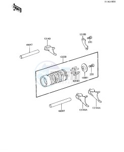 KX 60 B [KX60] (B1-B4) [KX60] drawing GEAR CHANGE DRUM_SHIFT FORK-- S- -