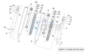 Scarabeo 250 Light e3 drawing Front fork II