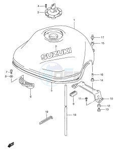 GSF1200 (E2) Bandit drawing FUEL TANK (MODEL Y)