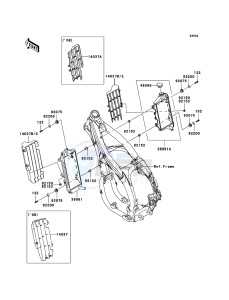 KLX450R KLX450A9F EU drawing Radiator