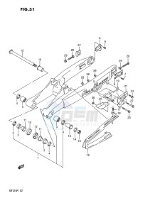 RM125 (E2) drawing REAR SWINGING ARM (MODEL K)