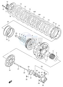 RF900R (E2) drawing CLUTCH (MODEL S T V W)