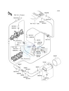 ZX 1200 B [NINJA ZX-12R] (B1-B4) [NINJA ZX-12R] drawing FUEL EVAPORATIVE SYSTEM-- CA- -