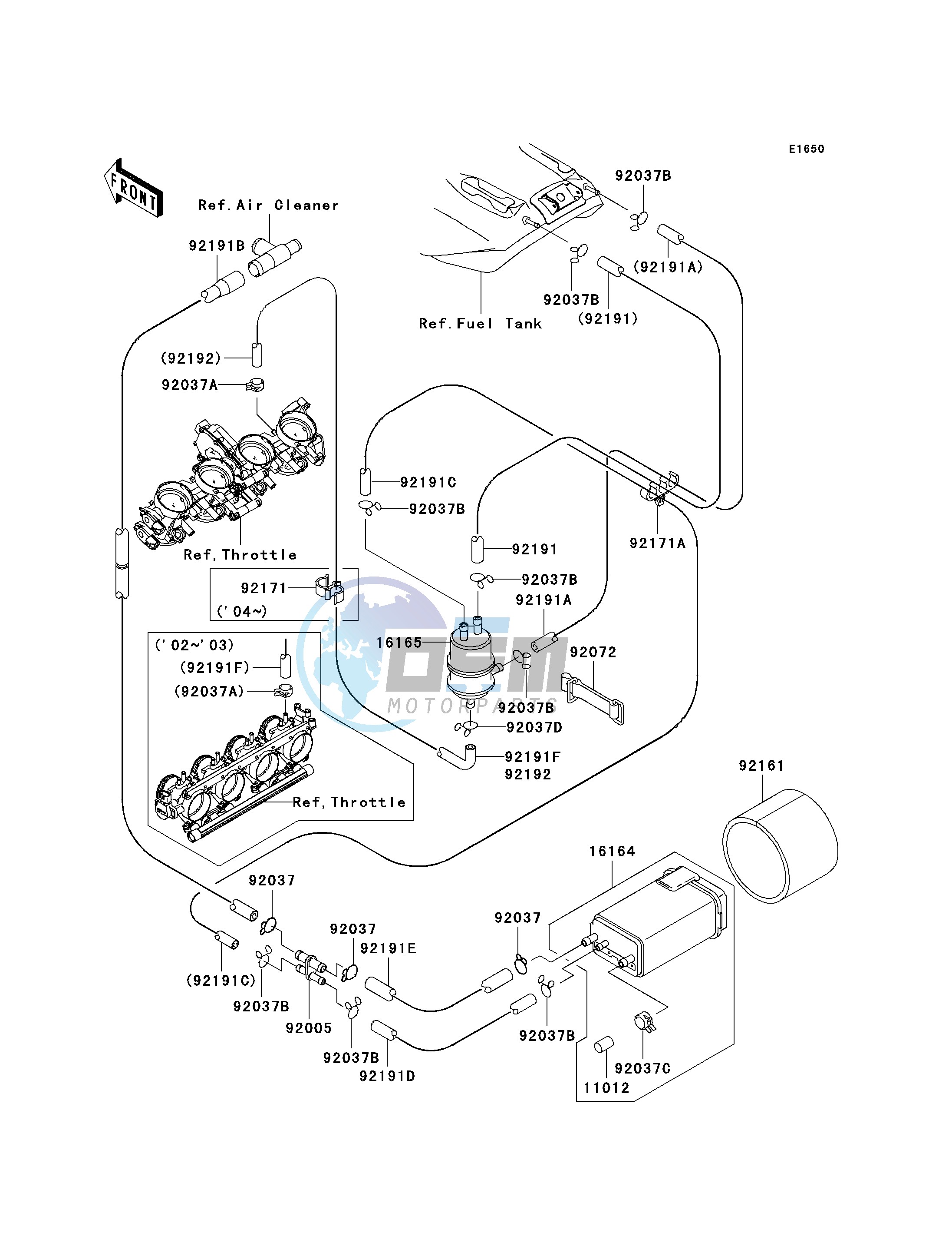 FUEL EVAPORATIVE SYSTEM-- CA- -