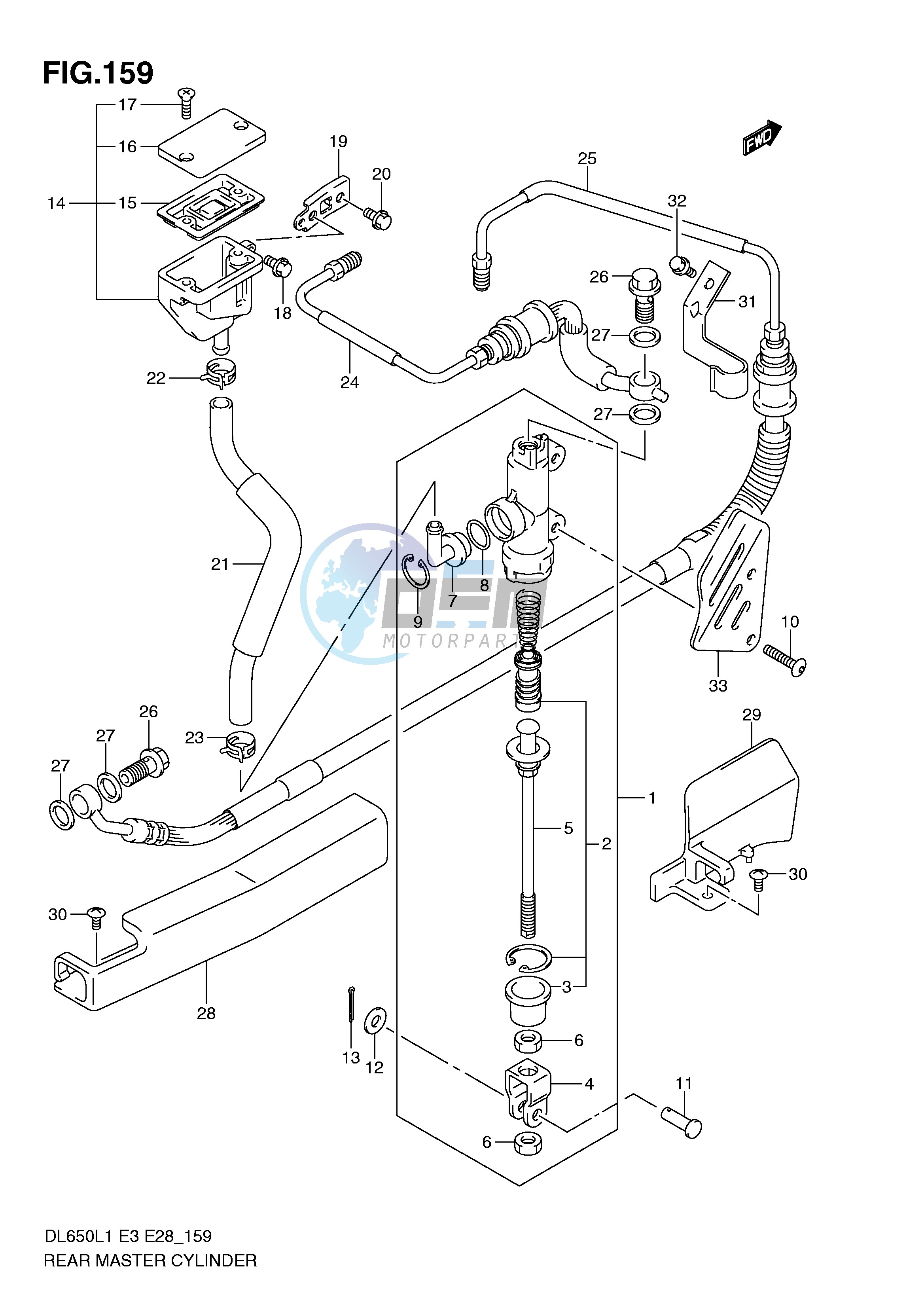 REAR MASTER CYLINDER (DL650AL1 E33)