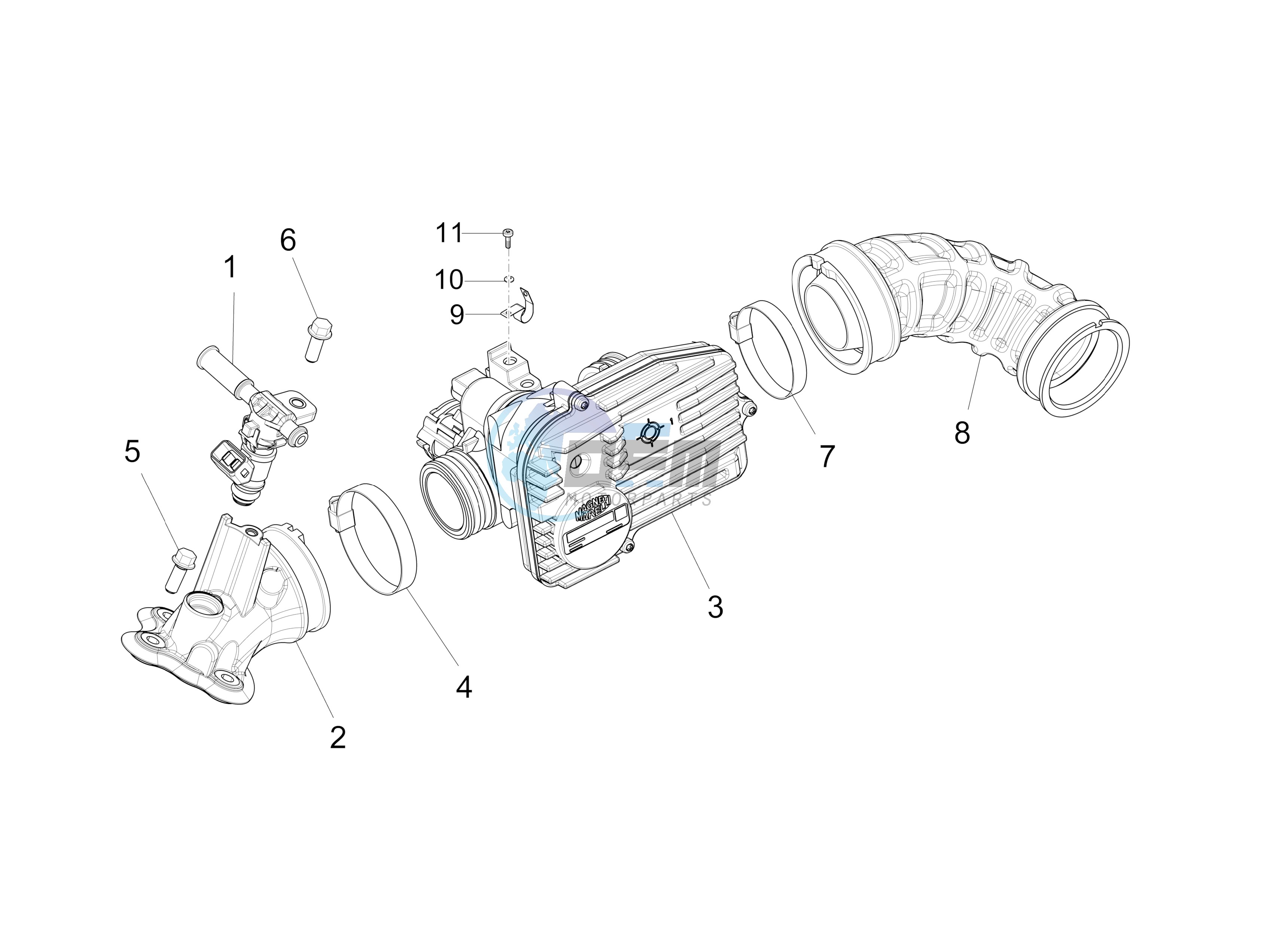 Throttle body - Injector - Union pipe